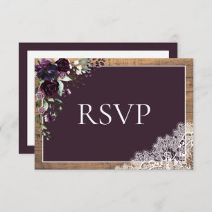PflaumenLila Hochzeitspanplatte RSVP Karte