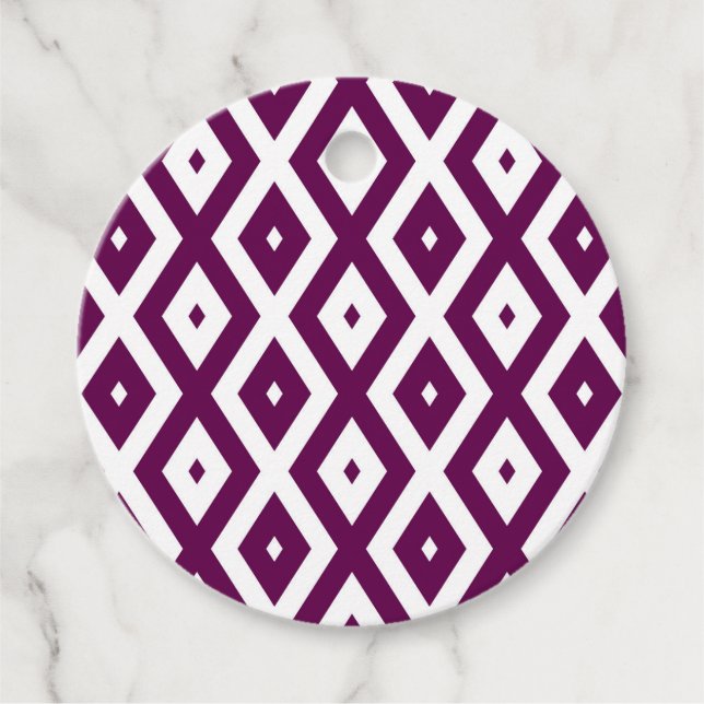 Pflaumenmuster lila und weiß geschenkanhänger (Vorderseite)