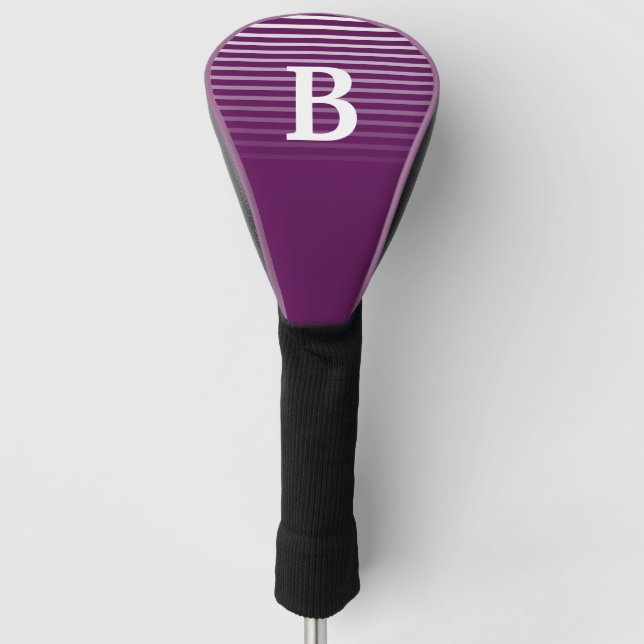 Pflaumenperfektion - Elegantes Monogramm - Golf Headcover (Vorderseite)