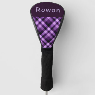 Pflaumenpurpur-Karo-Monogramm-Golfcover Driverkopf Golf Headcover