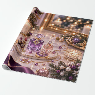 Pflaumenpurpur-Weihnachts-Schönheit Geschenkpapier