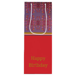 Pflaumenrosa und Gold Gemustert Geschenktüte Für Weinflaschen