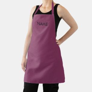 Pflaumenschwarz mit Namen, minimalistischem Text Schürze