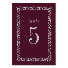 Pflaumensilber-Glitzer Tischnummer