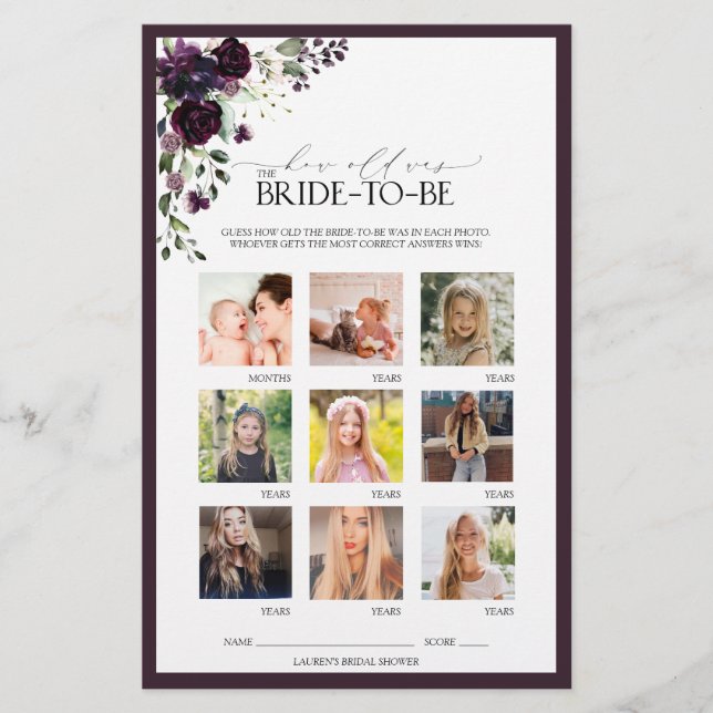 Pflaumenspiel Lila Brautparty (Vorderseite)