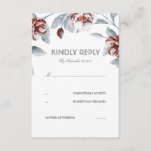 Pflaumenviolette Blumen Wasserfarbenprägung RSVP-K