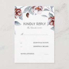 Pflaumenviolette Blumen Wasserfarbenprägung RSVP-K RSVP Karte