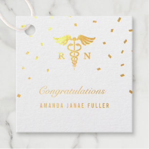 Pflege Abschluss Gold Foil Geschenkanhänger
