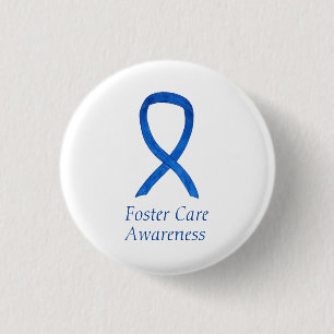 Pflege Blue Awareness Ribbon Custom Button
