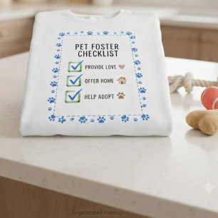 Pflege-Checkliste für Haustiere mit blauem Pfotena T-Shirt