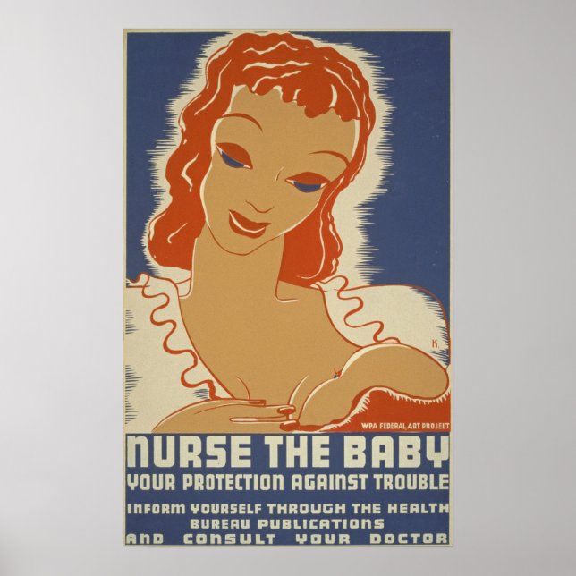 Pflege das Baby WPA Poster (Vorne)