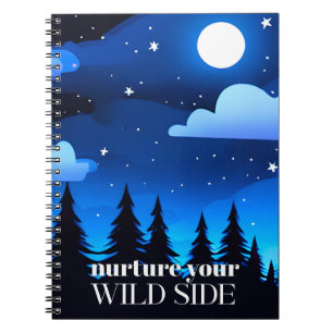 Pflege deine wilde Seite - Mond. Stars und Pinienb Notizblock