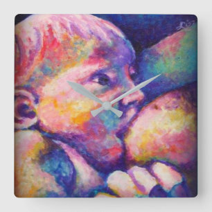 Pflege der Baby-Runde Quadratische Wanduhr