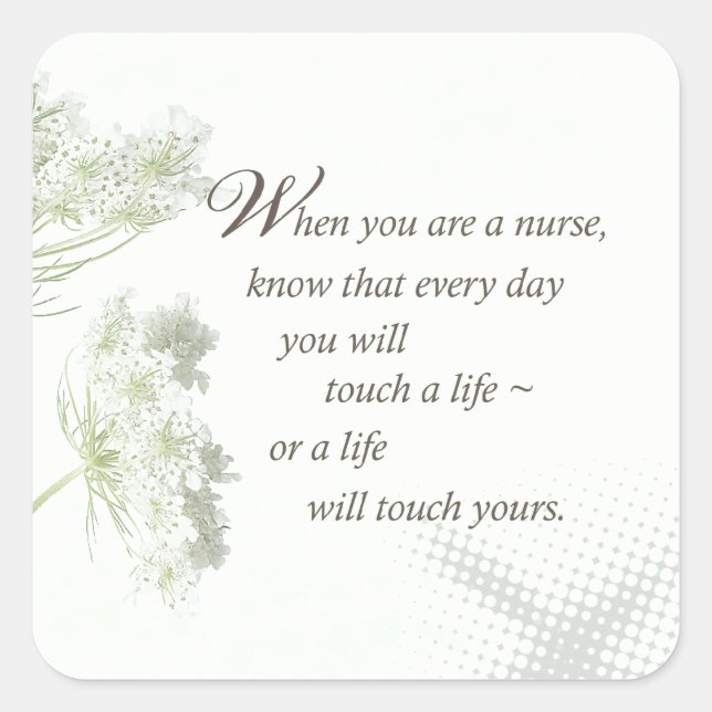 Pflege der Touch ein Leben mit wilden Blume Quadratischer Aufkleber (Vorderseite)