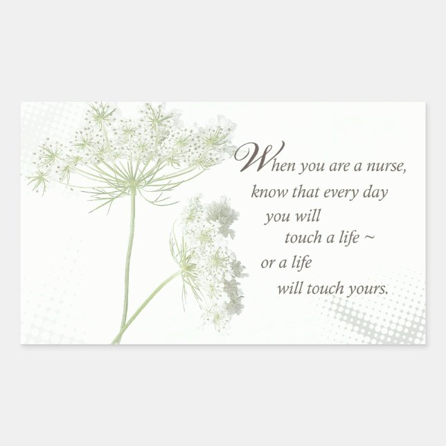 Pflege der Touch ein Leben mit wilden Blume Rechteckiger Aufkleber (Vorderseite)