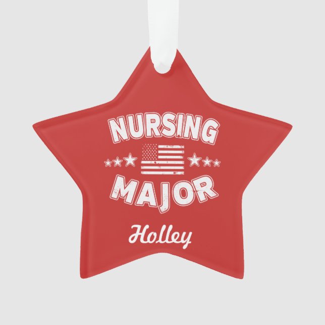 Pflege der Uni Major Patriotic American Flag Ornament (Vorderseite)