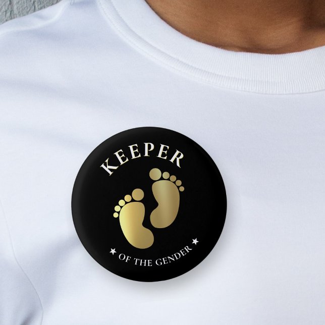 Pflege des Gender Golden Footprint Baby Shower Button (Keeper of the Gender Golden Footprint Baby Shower Button)