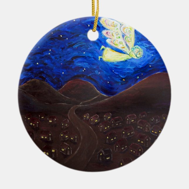 Pflege des Souls Engel mit Baby-Geschenkschmuck Keramik Ornament (Vorne)