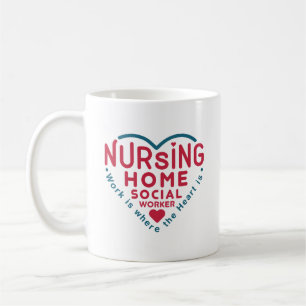 Pflege des Zuhause Social Worker-Werteschwerpunkts Kaffeetasse