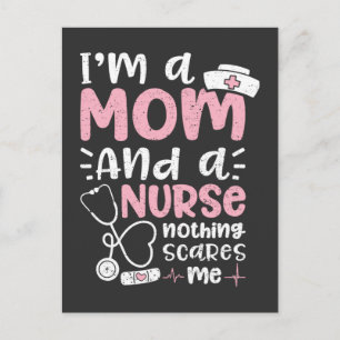 Pflege Ich bin eine Mama und Krankenschwester Postkarte