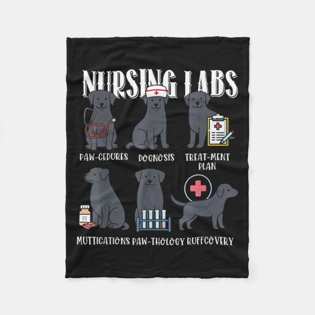 Pflege Labore Schwarzer Hund Paw-Cedures Halloween Fleecedecke (Vorderseite)