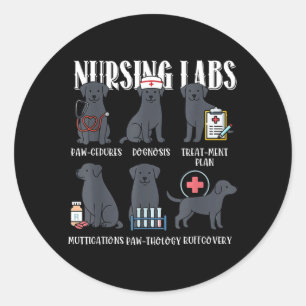 Pflege Labore Schwarzer Hund Paw-Cedures Halloween Runder Aufkleber