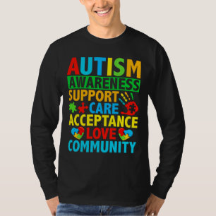 Pflege Liebe Akzeptanz Autismus Bewusstsein T-Shirt