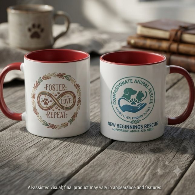 Pflege Liebe Tribut Unendlichkeit Tierrettung Gesc Tasse (Heartfelt infinity design for dedicated animal foster parents, rescue volunteers, and fundraisers.)