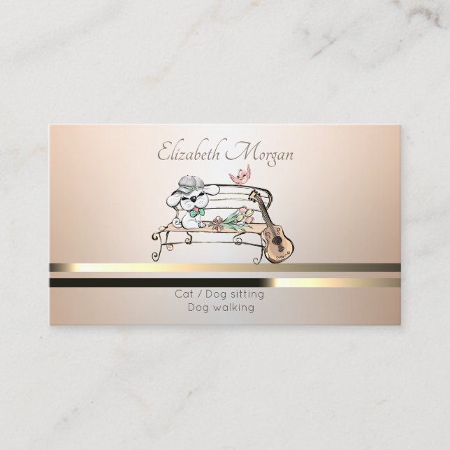 Pflege von Haustieren, Sitzen, Aufblühen Visitenkarte (Vorderseite)
