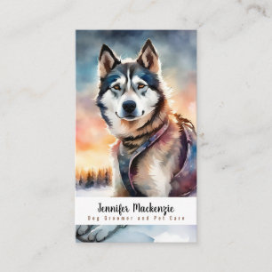 Pflege von niedlichen Hunden Grooming Service Visitenkarte