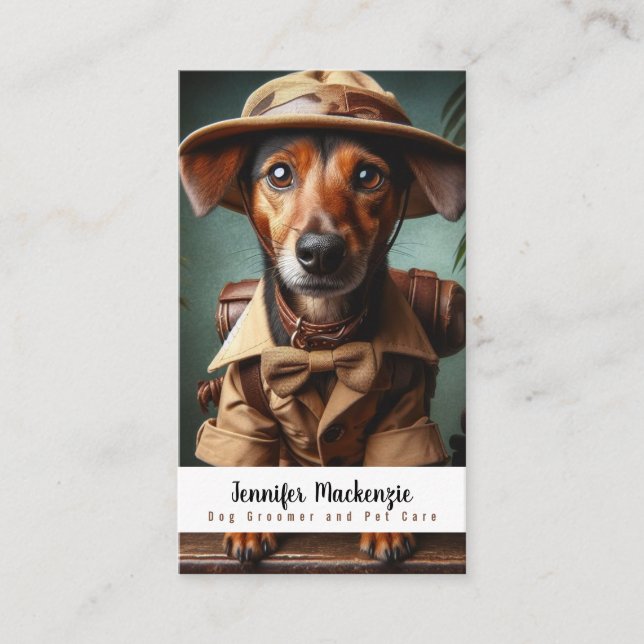 Pflege von niedlichen Hunden Grooming Service Visitenkarte (Vorderseite)