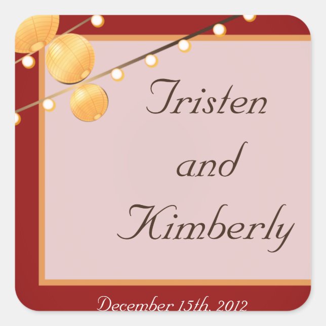 Pflege von Stickers Paper Lanterns auf Rot Chinesi (Vorderseite)