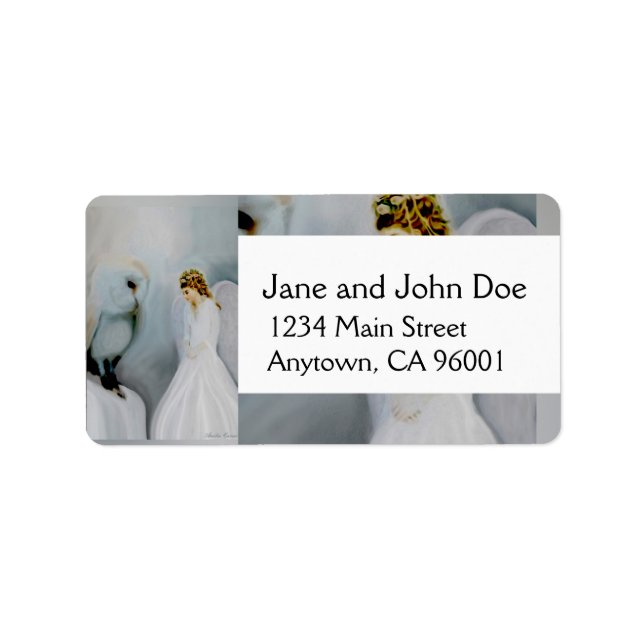 Pflegeangel und Weißauge Adressaufkleber (Vorne)