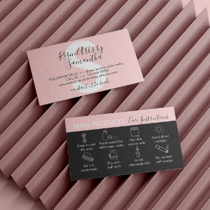 Pflegeanleitung für Rosa Resin Products Visitenkarte