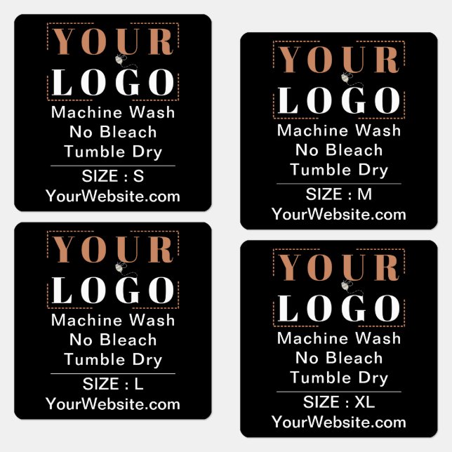 Pflegeanleitung und großflächiges Schwarzes Kleidu Etiketten (Grün)