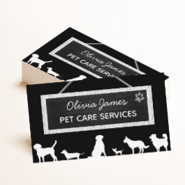 Pflegedienste für Schwarz-weiße Blindenhunde mit M Visitenkarte