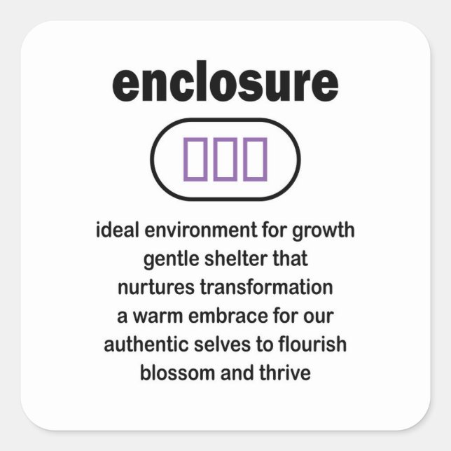 Pflegefläche - Unterbringung Quadratischer Aufkleber (Vorderseite)