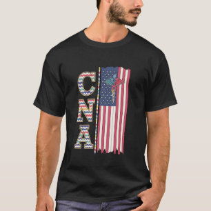 Pflegehelfer Amerika-Flagge für Krankenschwester T-Shirt