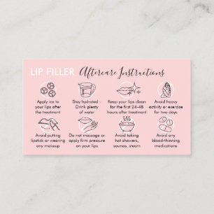 Pflegehinweise für Lippenfüller Pink Pastel Visitenkarte