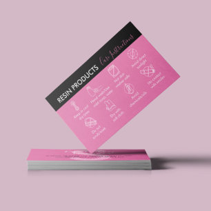 Pflegehinweise für Produkte aus rosa schwarzem Har Visitenkarte
