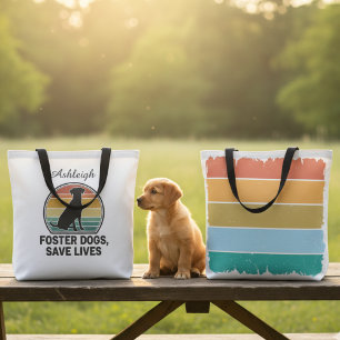 Pflegehunde retten Leben Retro Sonnenuntergang Tie