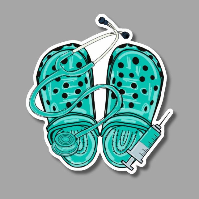 Pflegekleidung, Stethoskop und Spritze wasserdicht Aufkleber (Von Creator hochgeladen)