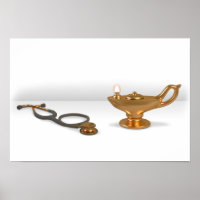 Pflegelampe und Stethoskop