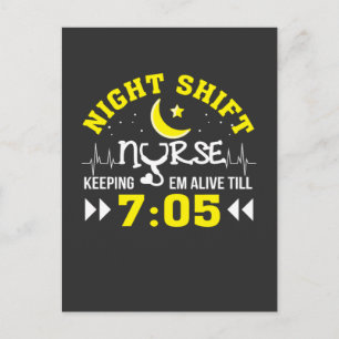 Pflegeleben   Night Shift Nurve Behaltend Alive Postkarte