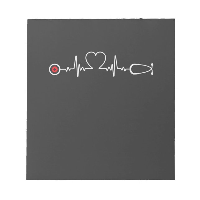 Pflegeleben | Nurse Heartbeat Notizblock (Vorderseite)