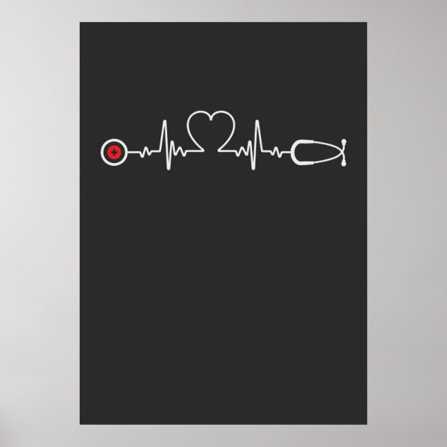 Pflegeleben | Nurse Heartbeat Poster (Vorne)