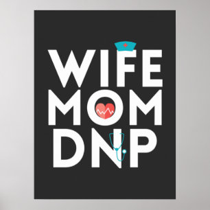 Pflegeleben Nurse Practitioner Mama Ehefrau Poster
