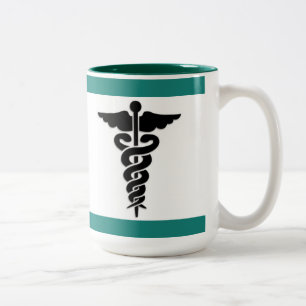 Pflegendes medizinisches Symbol Zweifarbige Tasse