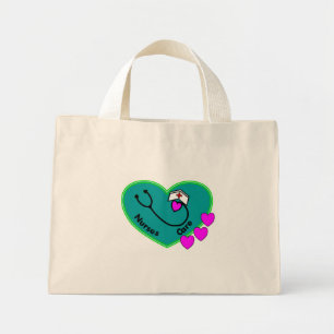 Pflegepersonal aquamarine Herztote Mini Stoffbeutel