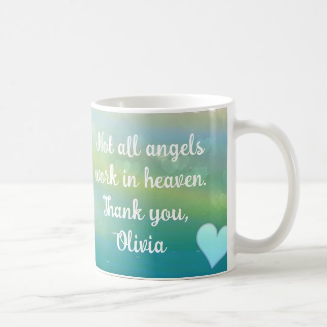 Pflegepersonal Dankeschön Angel Name Kaffeetasse (Rechts)